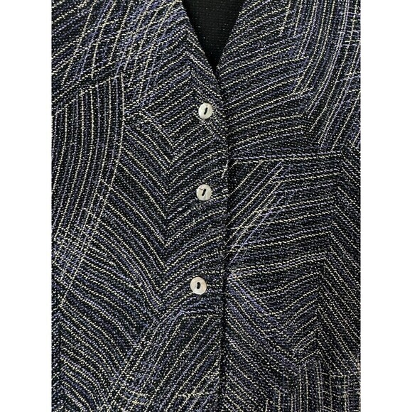 Vintage Rabbit Designs Dress Cardigan Set Womens 12M Blue Metallic Stretch USA - Picture 8 of 16